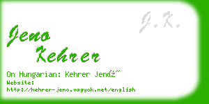 jeno kehrer business card